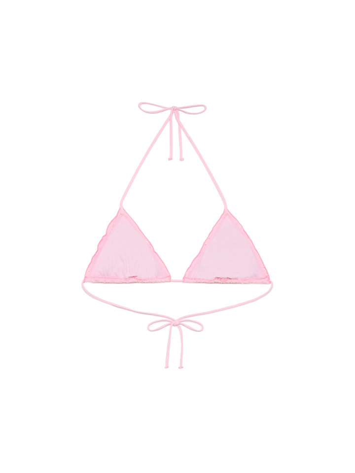 Sagittarius – Klassisches Triangel-Top aus Sangallo-Spitze in Rosa