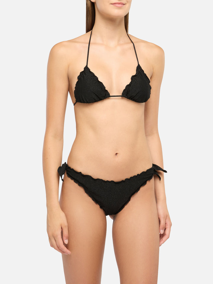 Bikini classico a triangolo Sagittarius Moon in lurex nero