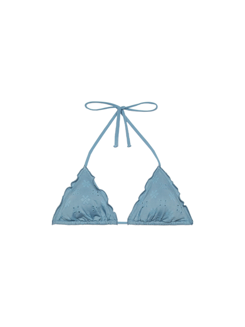 Sagittarius classic avio blue Sangallo lace triangle top - MC2 Saint Barth
