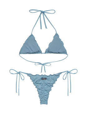 Miami Sangallo lace cheeky swim briefs - Sagittarius classic avio blue Sangallo lace triangle top - MC2 Saint Barth