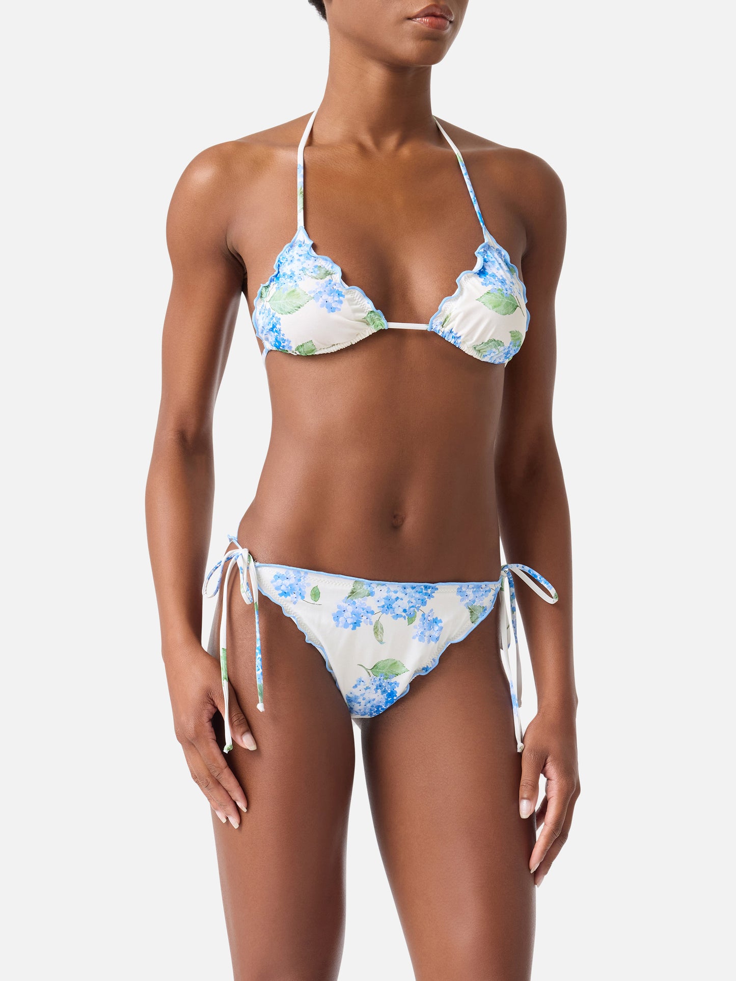 Bikini de triángulo clásico Sagittarius Miami con estampado floral 