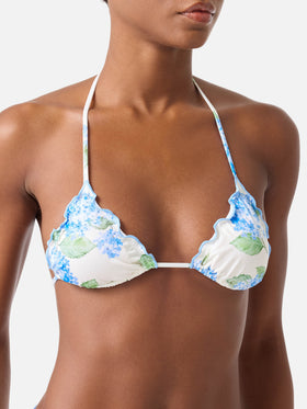 Bikini de triángulo clásico Sagittarius Miami con estampado floral 