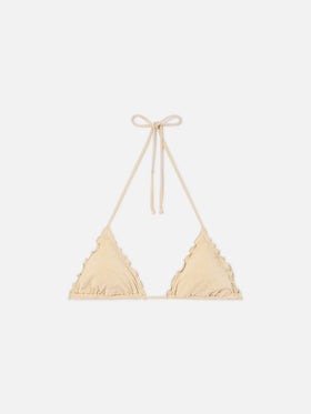 Top mare classico da donna a triangolo in lurex oro Sagittario