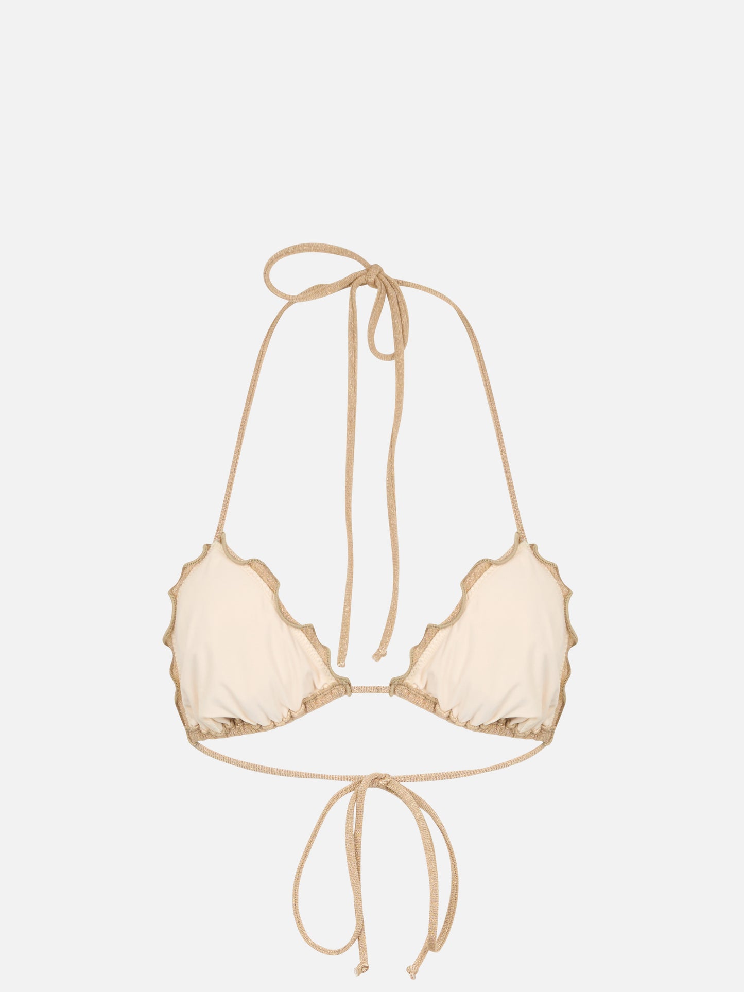 Woman gold lurex classic triangle beach top Sagittarius