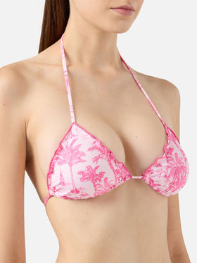 Slip mare Miami con stampa toile de jouy e taglio sgambato - Sagittarius top triangolo classico con stampa toile de jouy