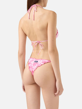 Slip mare Miami con stampa toile de jouy e taglio sgambato - Sagittarius top triangolo classico con stampa toile de jouy