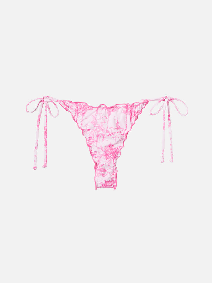 Slip mare Miami con stampa toile de jouy e taglio sgambato