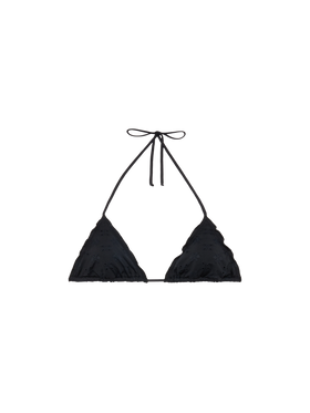 Sagittarius – Klassisches schwarzes Triangel-Top aus Sangallo-Spitze