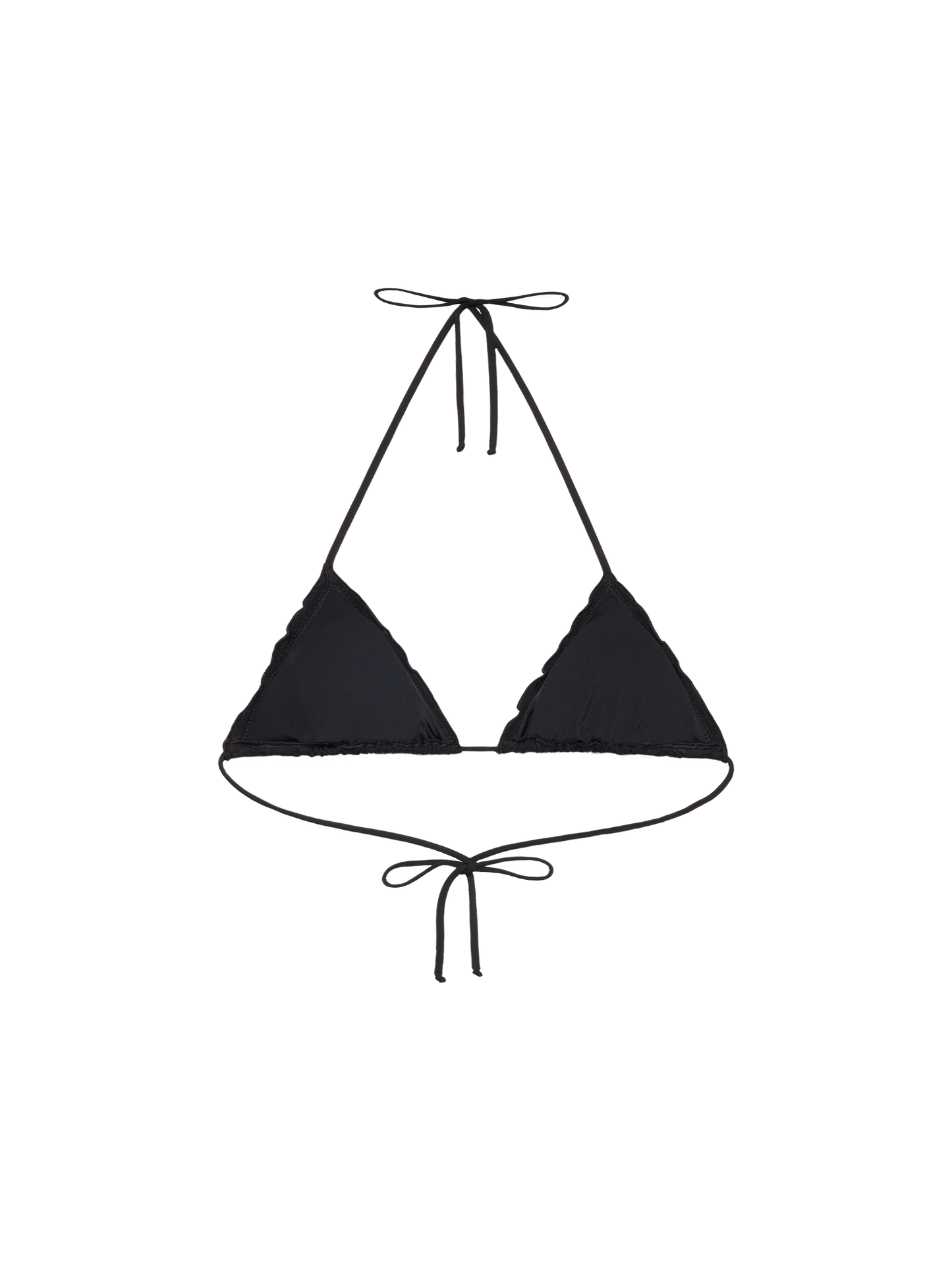 Sagittarius – Klassisches schwarzes Triangel-Top aus Sangallo-Spitze