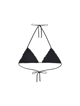 Sagittarius – Klassisches schwarzes Triangel-Top aus Sangallo-Spitze