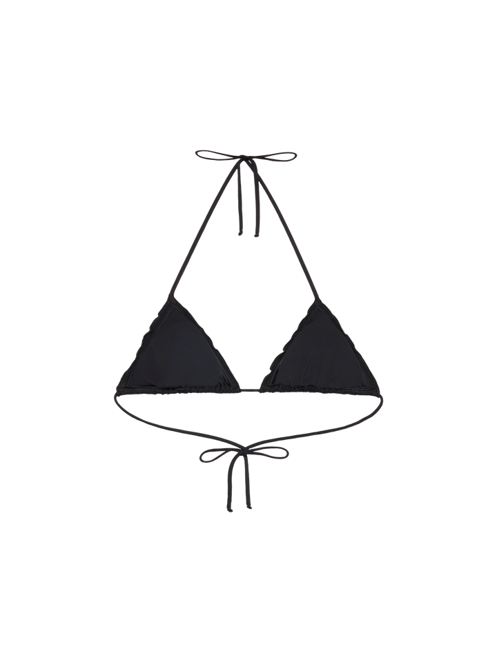 Sagittarius – Klassisches schwarzes Triangel-Top aus Sangallo-Spitze