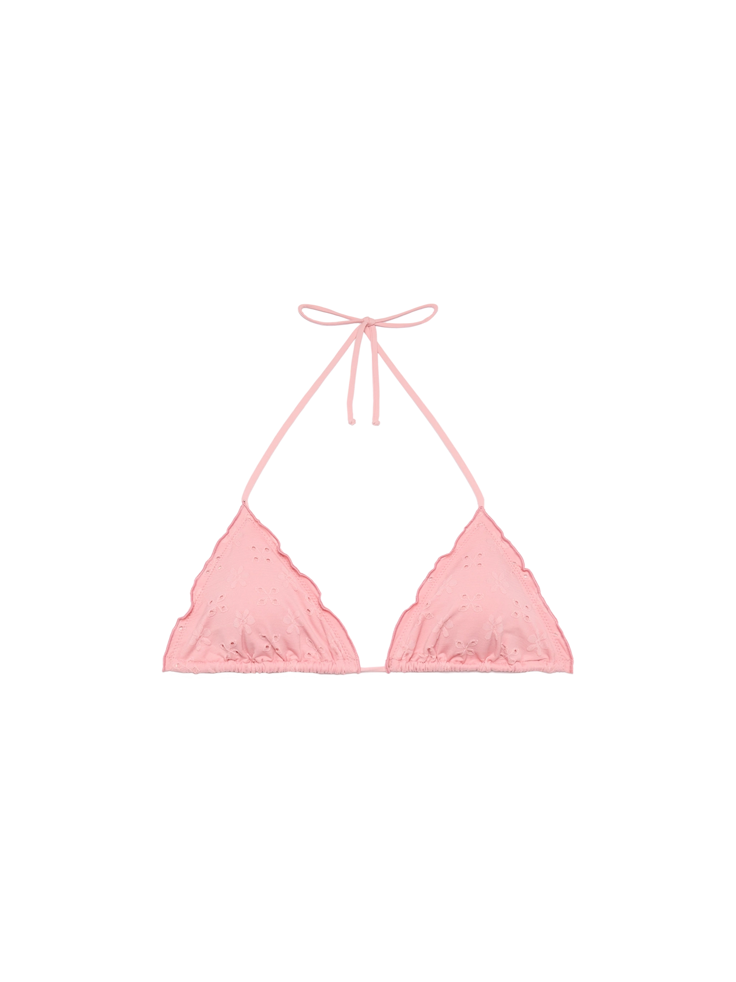Sagittarius – Klassisches Triangel-Top aus Sangallo-Spitze in Rosa