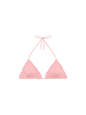 Sagittarius – Klassisches Triangel-Top aus Sangallo-Spitze in Rosa
