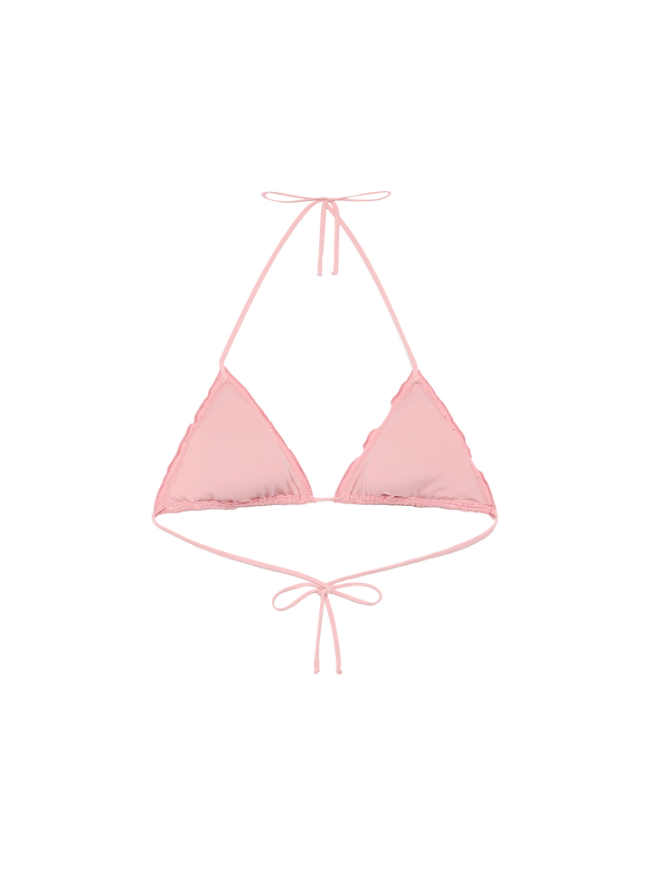 Sagittarius – Klassisches Triangel-Top aus Sangallo-Spitze in Rosa