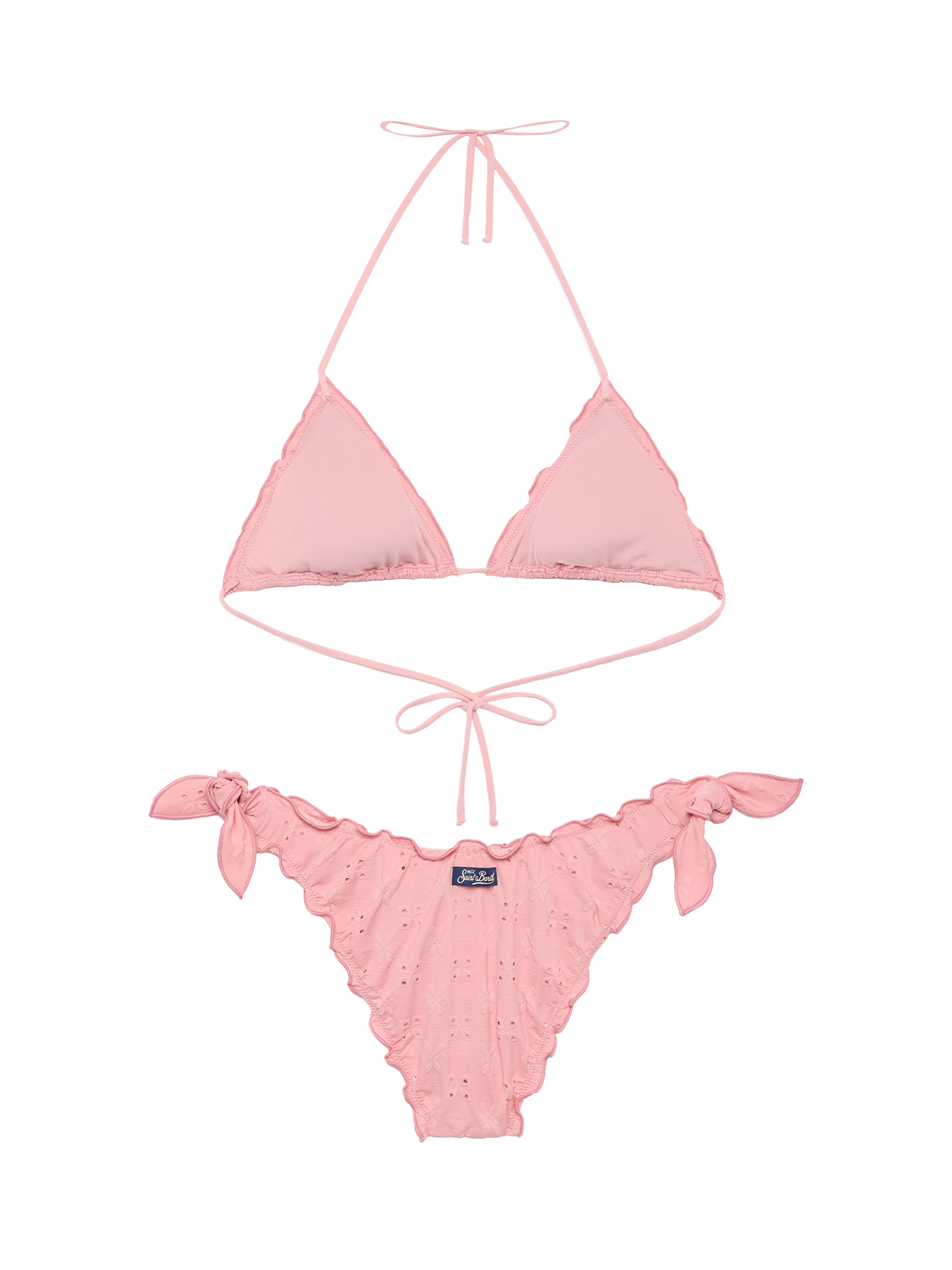 Klassische Badehose aus Sangallo-Spitze in Mondrosa - Klassisches Triangel-Top aus Sangallo-Spitze in Sagittarius-Rosa