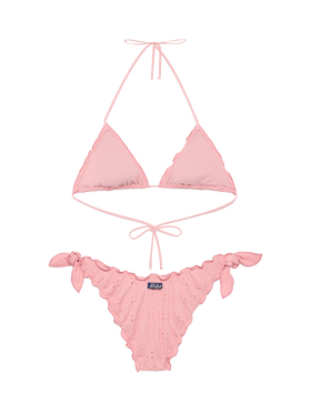 Klassische Badehose aus Sangallo-Spitze in Mondrosa - Klassisches Triangel-Top aus Sangallo-Spitze in Sagittarius-Rosa