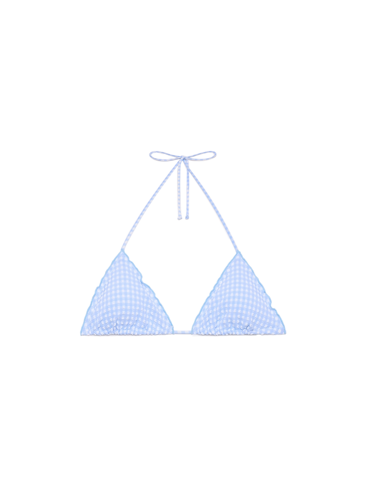 Sagittarius – Klassisches Triangel-Top aus Seersucker mit Gingham-Print