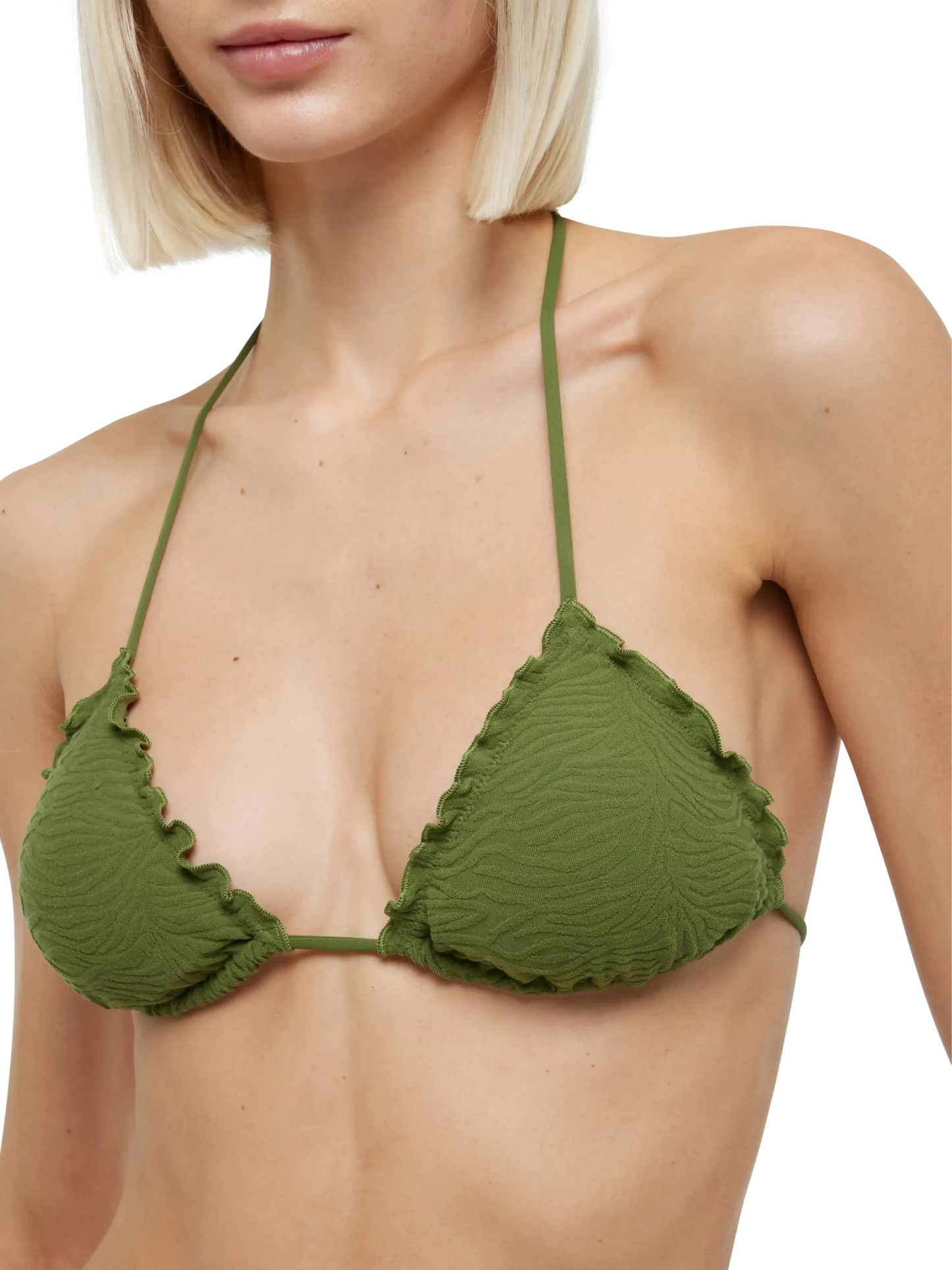 Bikini a triangolo classico in rilievo zebrato Sagittarius Miami
