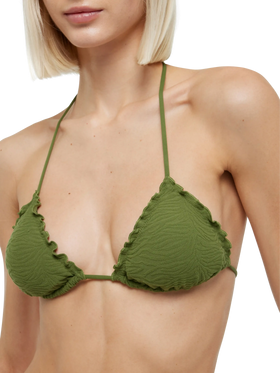Bikini a triangolo classico in rilievo zebrato Sagittarius Miami