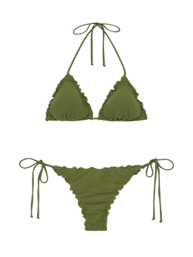 Bikini a triangolo classico in rilievo zebrato Sagittarius Miami