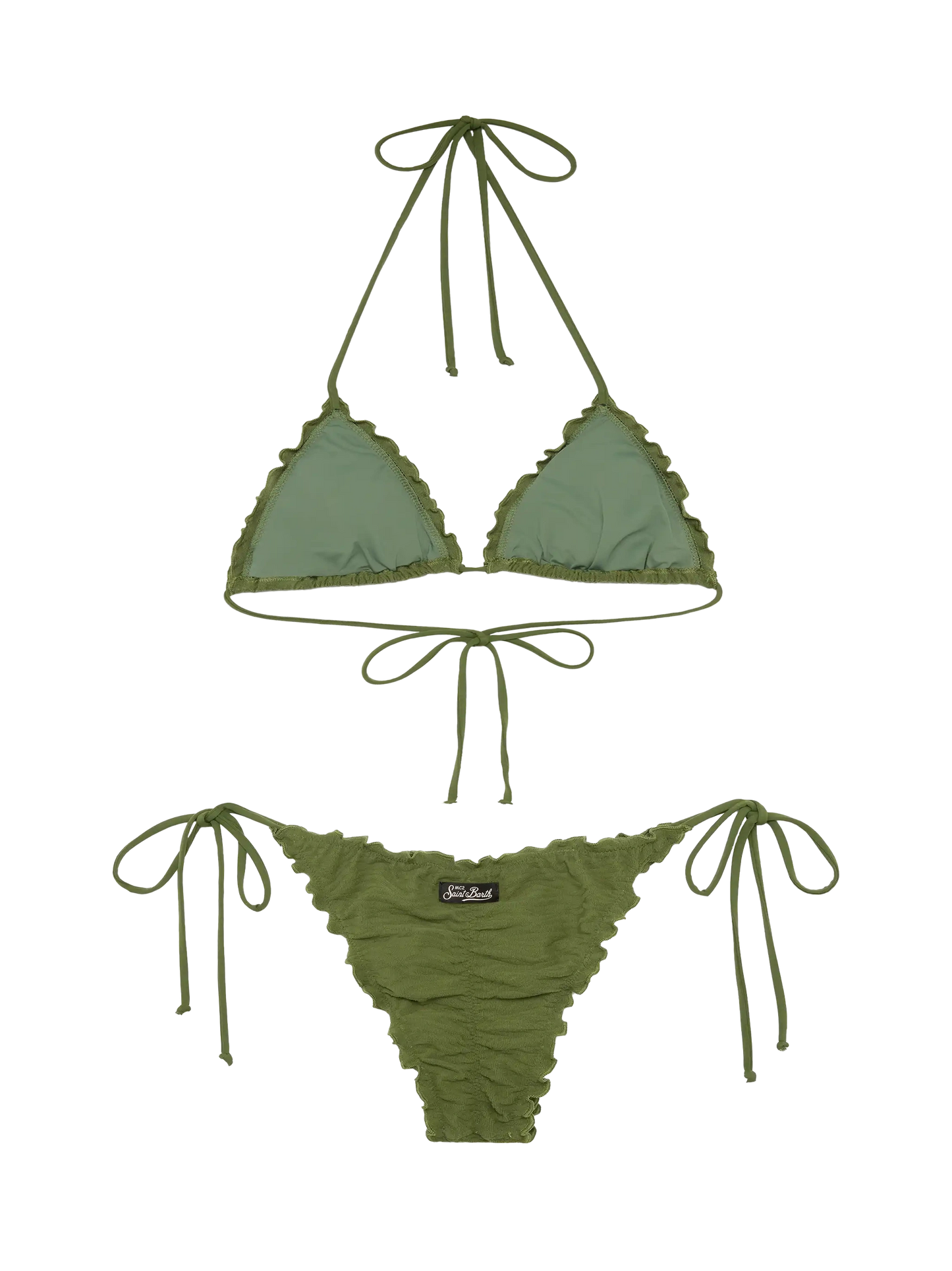 Bikini a triangolo classico in rilievo zebrato Sagittarius Miami