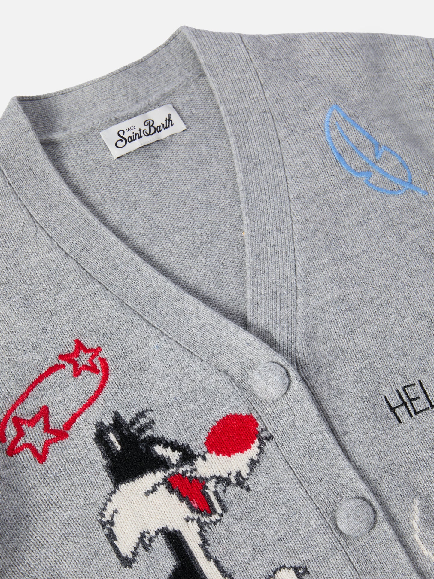 Cardigan Sasi Jr in misto cashmere con scollo a V e jacquard Titti e Silvestro | WARNER BROS SPECIAL EDITION