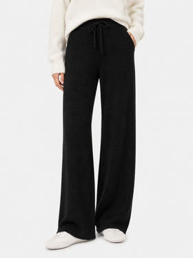 Pantalon palazzo noir en maille Savine 