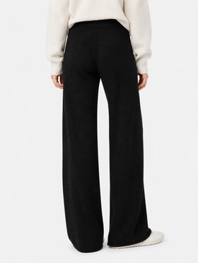 Pantalon palazzo noir en maille Savine 