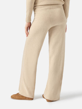 Knitted beige palazzo pants