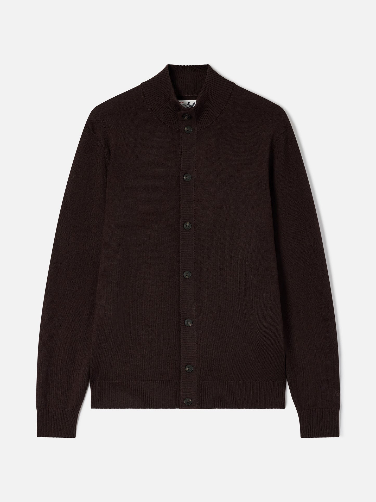 Cardigan Savile in brown Merino