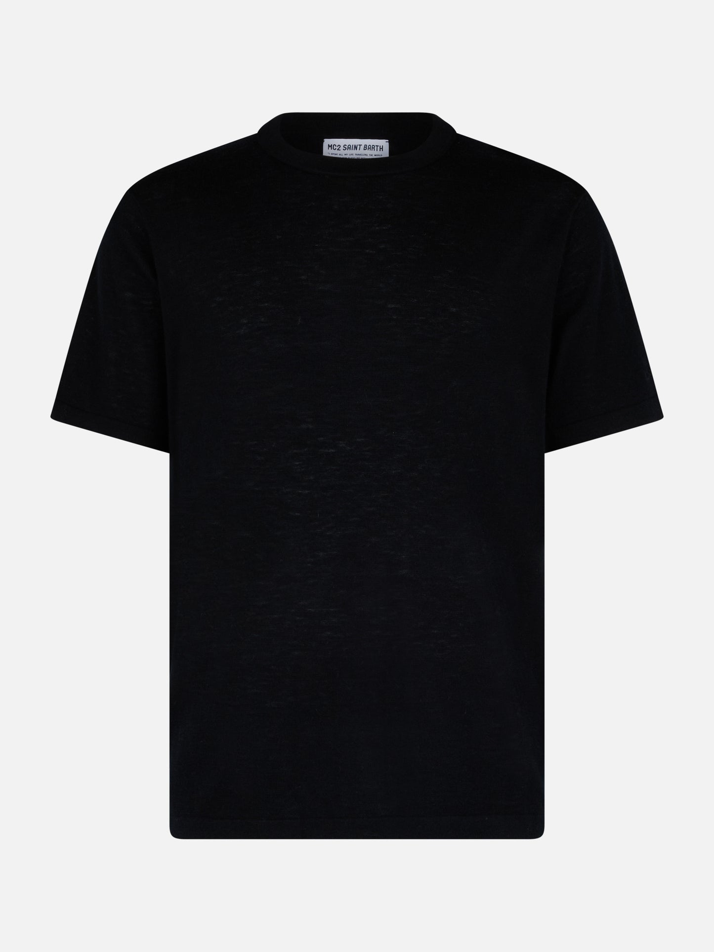 Schwarzes T-Shirt aus Kaschmirmischung für Herren Scott