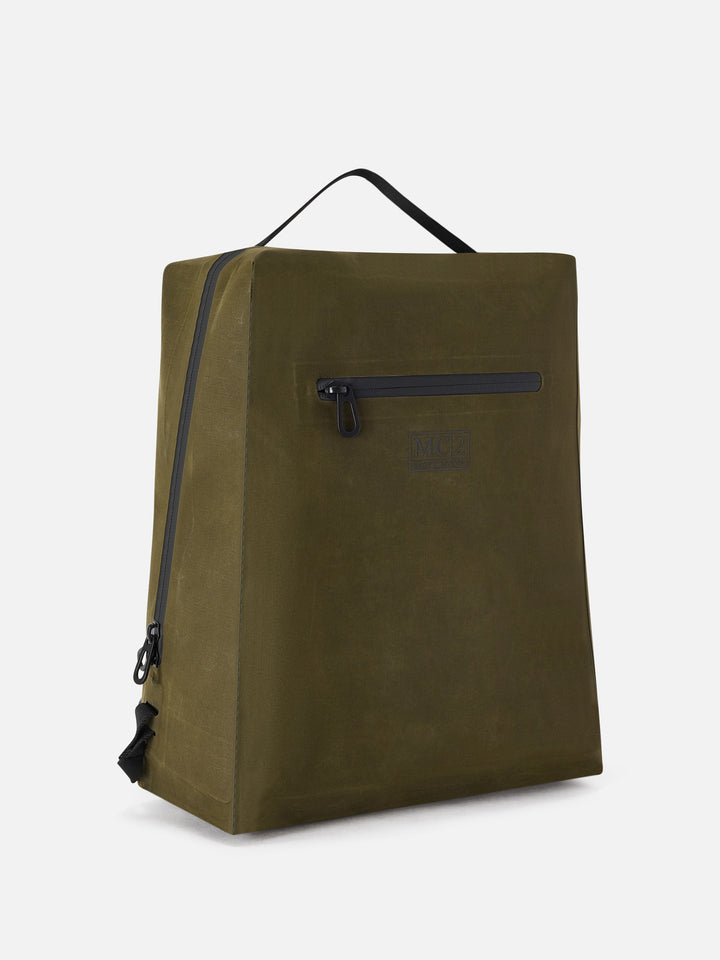 Zaino Seamless verde militare in tessuto cerato