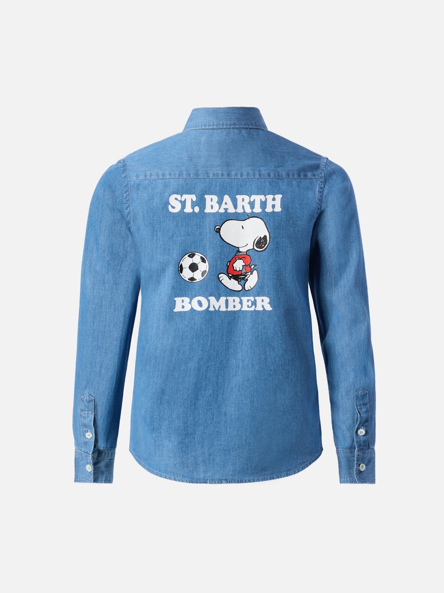 Camicia Seefeld Jr in chambray con stampa Snoopy