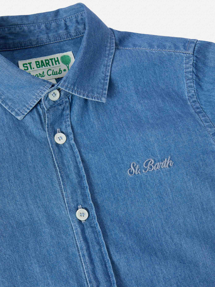 Seefeld Jr chambray shirt with Snoopy print