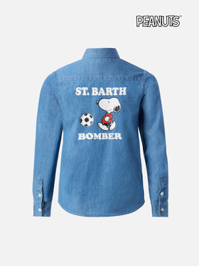 Camicia Seefeld Jr in chambray con stampa Snoopy