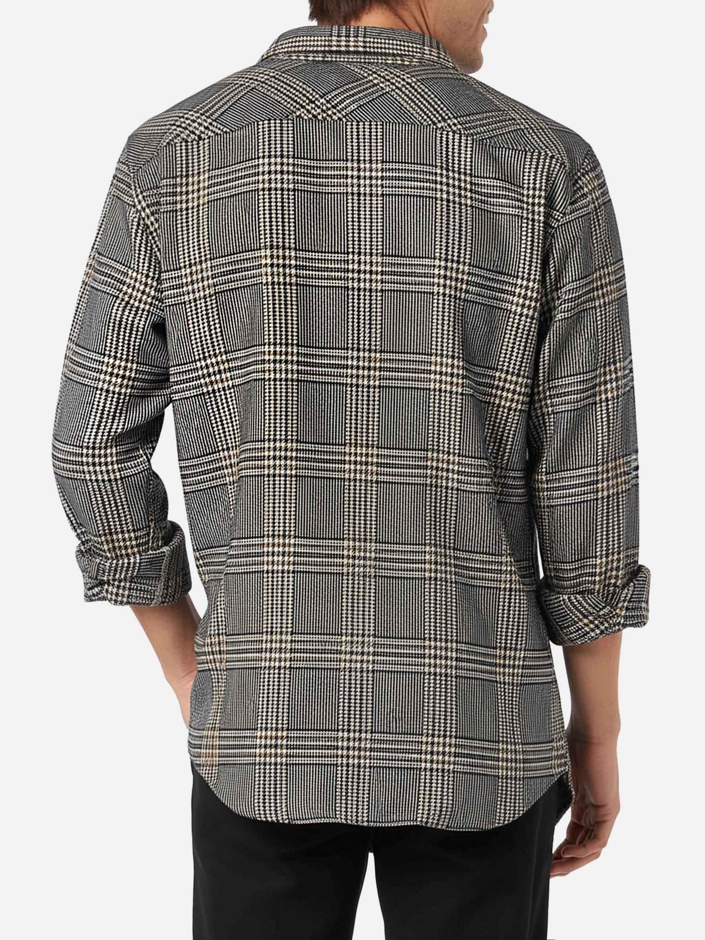 Camicia da uomo in lana con fantasia Principe di Galles