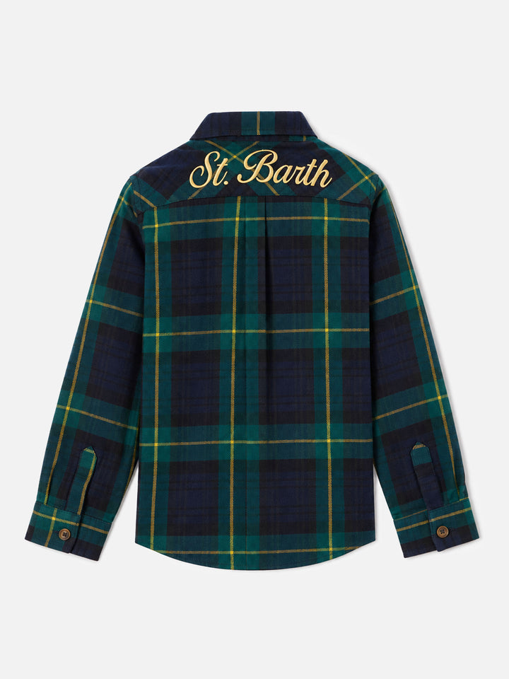 Camicia da bambino in lana con stampa scozzese