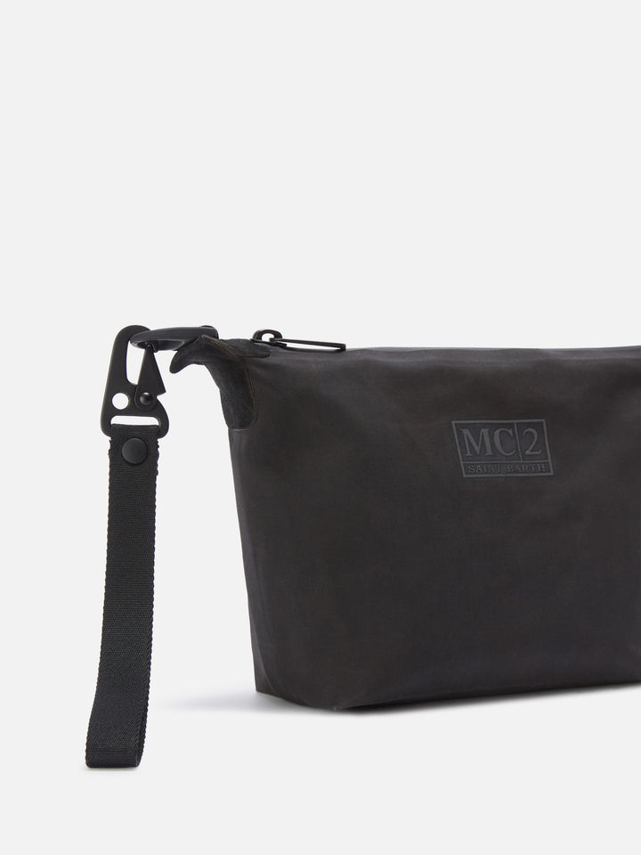 Schwarzes nahtloses gewachstes pouch 
