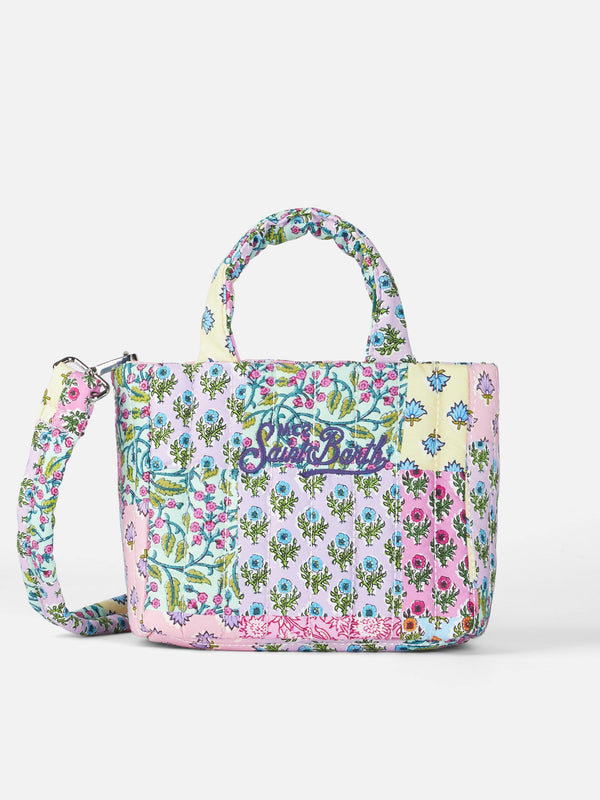 Multicolor flower quilted Soft Tote Mini bag