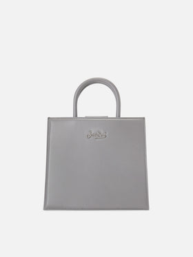 Borsa Shop Bag Midi pelle grigia