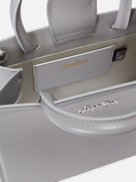 Borsa Shop Bag Midi pelle grigia
