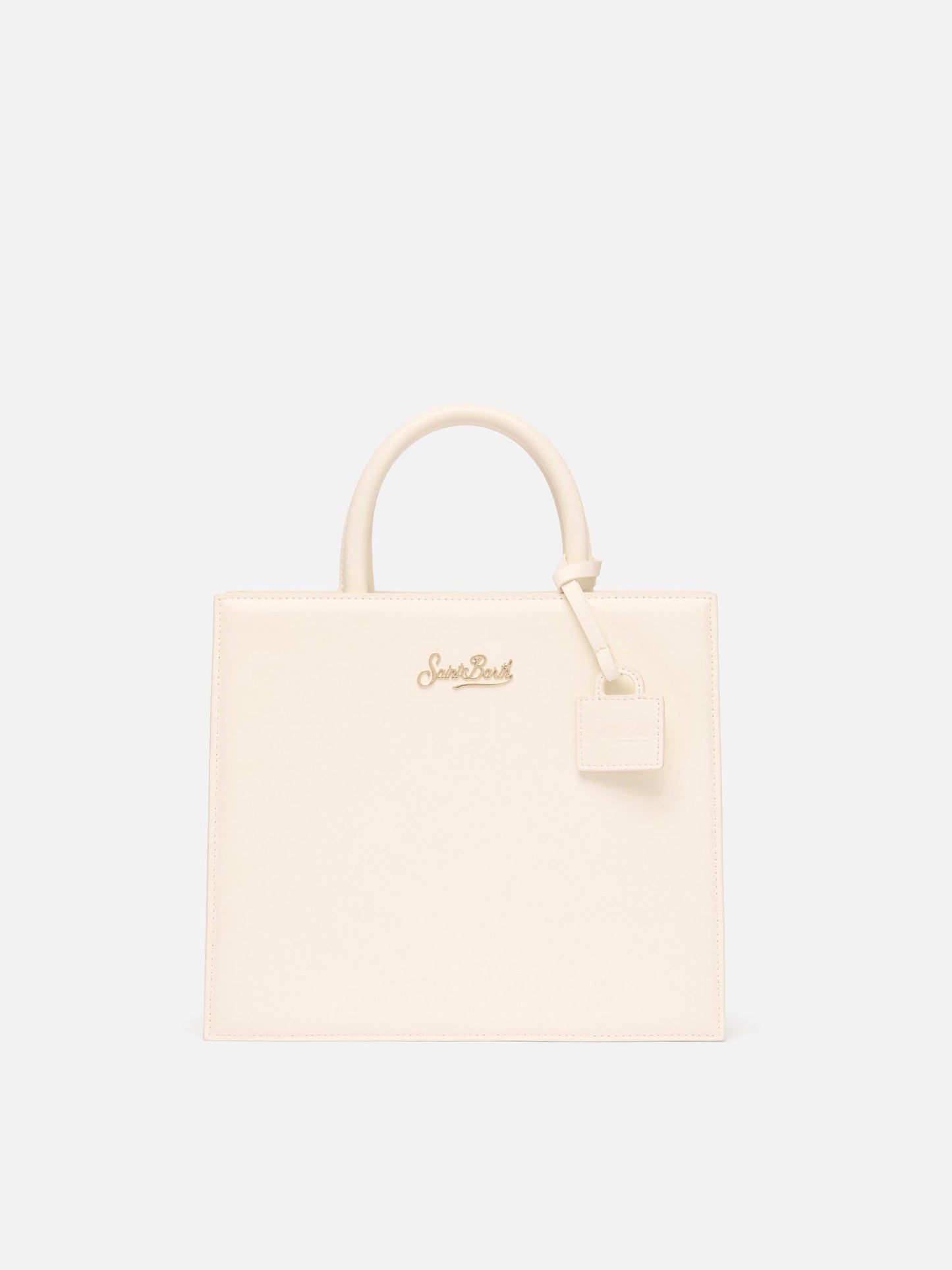 Shop Bag Midi in pelle bianco avorio