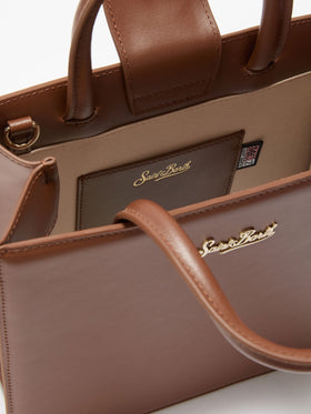 Borsa a mano Shop Bag Midi in pelle marrone