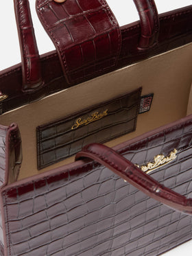 Borsa a mano Shop Bag Midi in pelle stampa cocco bordeaux