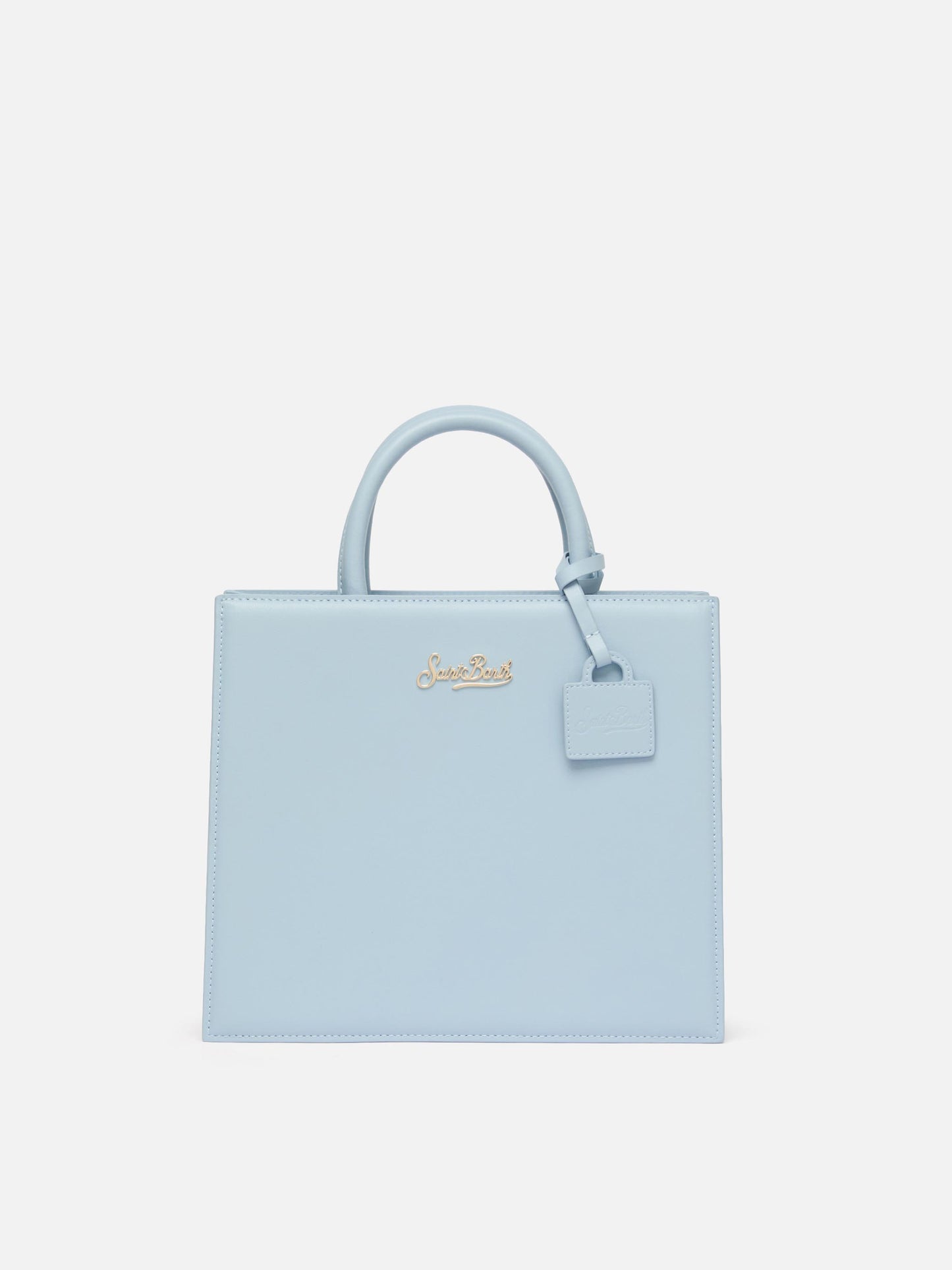 Shop Bag Midi in light blue leather