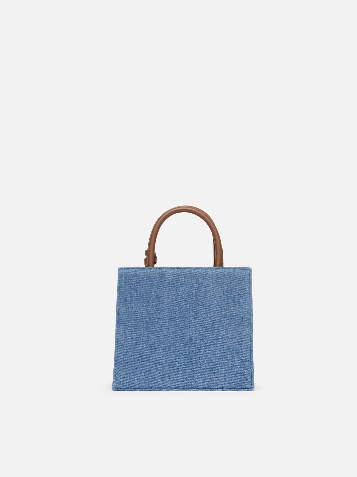 Shop Bag Mini in denim with leather details