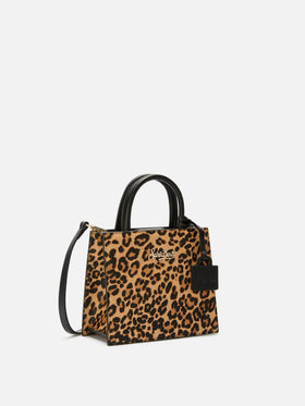 Shop Bag Mini in cavallino con stampa animalier
