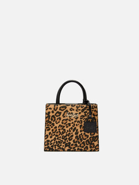Shop Bag Mini in cavallino con stampa animalier