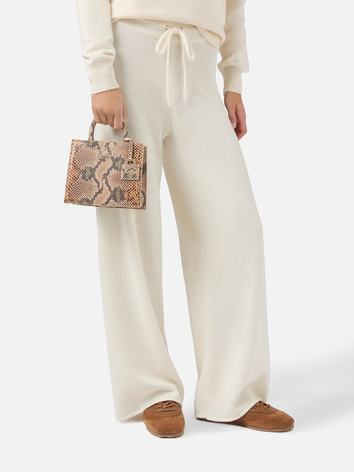 Shop Bag Mini Handbag in beige python-print leather