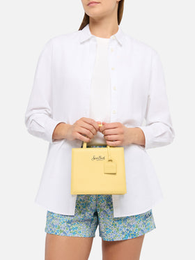 Shop Bag Mini in butter yellow leather